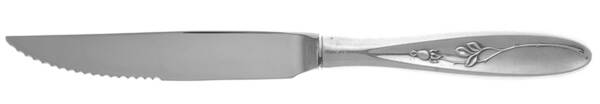 Rose Solitaire (Sterling, 1954) Steak Knife Individual Hollow, Serrate HC