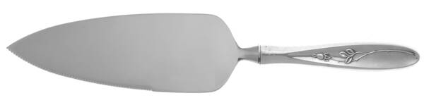 Rose Solitaire (Sterling, 1954) Pie Server with Serrated Stainless Blade HC