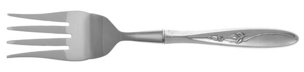 Rose Solitaire (Sterling, 1954) Cold Meat Fork Large, Stainless Tines HC