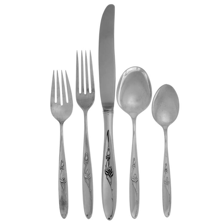 Rose Solitaire (Sterling, 1954) 40  Piece Estate Set by Towle Silver