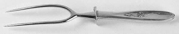 Rose Solitaire (Sterling, 1954) Large Stainless-Prong Roast Carving Fork