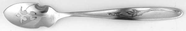 Rose Solitaire (Sterling, 1954) Short Handled Olive Spoon with Pierced Bowl
