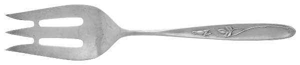 Rose Solitaire (Sterling, 1954) Large Solid Cold Meat Serving Fork