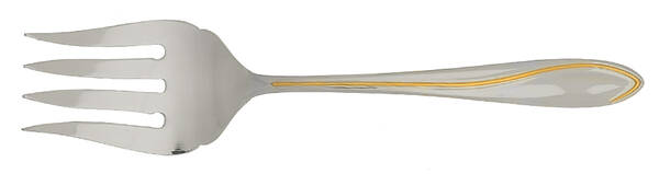 Ron De Vu-Gold Accent (Stainless) Medium Solid Cold Meat Serving Fork