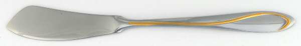 Ron De Vu-Gold Accent (Stainless) Flat Handle Master Butter Knife