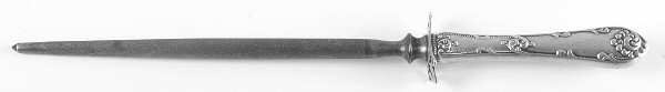 Rustic (Sterling, 1895) Large Knife Sharpener-Steel Rod w/Sterling Guard
