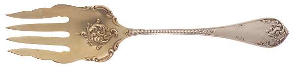 Rustic (Sterling, 1895) Solid Salad Serving Fork