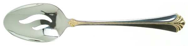 Santa Barbara Gold (Stainless, Gold Accent) Pierced Tablespoon (Serving Spoon)
