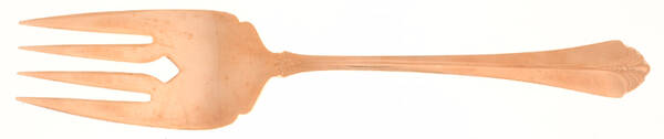 Santa Barbara-Rose Gold (Electroplate) Medium Solid Cold Meat Serving Fork
