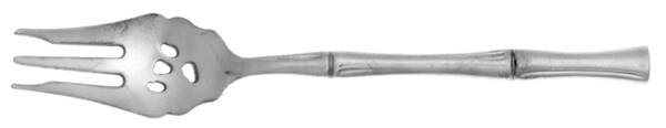 Satin Cane (Stainless) Pickle Fork Pierced with Short Handle HC