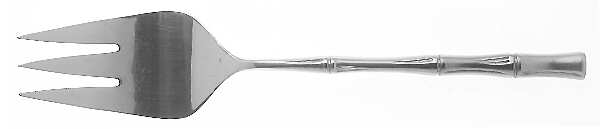 Satin Cane (Stainless) Medium Solid Cold Meat Serving Fork