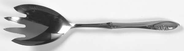 Sculptured Rose (Sterling, 1961) Salad Serving Fork with Stainless Prongs