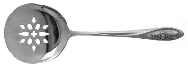 Sculptured Rose (Sterling, 1961) Solid Bon Bon Spoon with Pierced Bowl