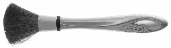 Sculptured Rose (Sterling, 1961) Cosmetic Brush with Stainless Attachment