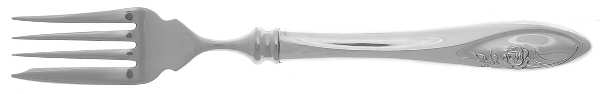 Sculptured Rose (Sterling, 1961) Individual Hollow Fish Fork, Stainless Tines