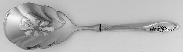 Sculptured Rose (Sterling, 1961) Pierced Serving Spoon with Stainless Bowl