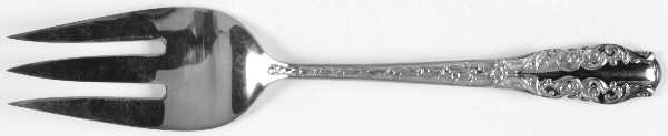 Segovia (Silverplate, 1969) Large Solid Cold Meat Serving Fork