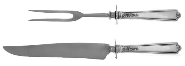 Seville (Sterling, 1926) Large 2-Piece Roast Carving Set w/ Stainless Blade