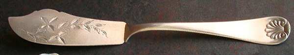 Shell I (Silverplate, 1888) Flat Handle Bright Cut Master Butter