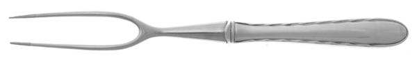 Silver Flutes (Sterling, 1941, No Monograms) Small Carving Fork Stainless Prong W/Sterling Guar
