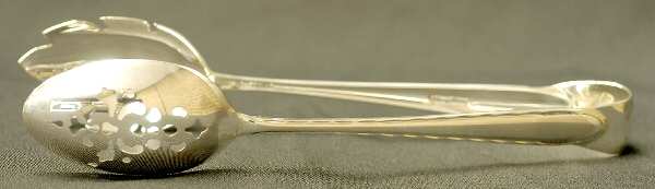 Silver Flutes (Sterling, 1941, No Monograms) Ice Serving Tongs Large HC