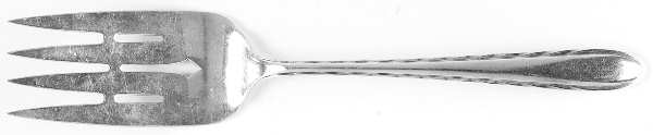 Silver Flutes (Sterling, 1941, No Monograms) Large Solid Cold Meat Serving Fork