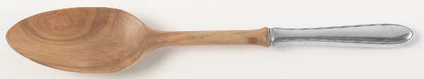 Silver Flutes (Sterling, 1941, No Monograms) Salad Serving Spoon with Wooden Bowl