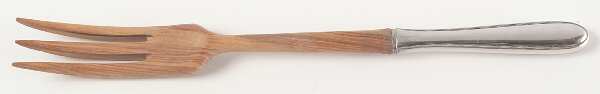Silver Flutes (Sterling, 1941, No Monograms) Salad Serving Fork with Wooden Prongs