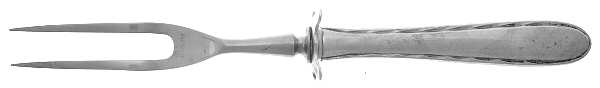 Silver Flutes (Sterling, 1941, No Monograms) Small Carving Fork W/Sterling Guard
