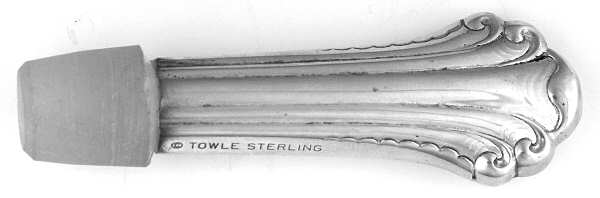 Silver Plumes (Sterling, 1939, No Monograms) Sterling Stopper for Crystal Perfume Bottle