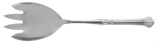 Silver Plumes (Sterling, 1939, No Monograms) Salad Serving Fork with Stainless Prongs