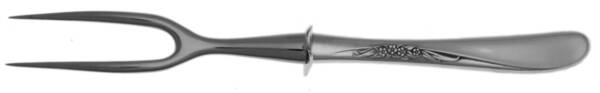Silver Spray (Sterling, 1956) Small Steak Carving Fork with Stainless Prongs
