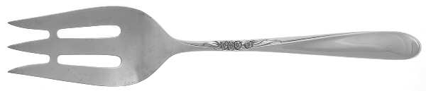 Silver Spray (Sterling, 1956) Large Solid Cold Meat Serving Fork by Towle Silver