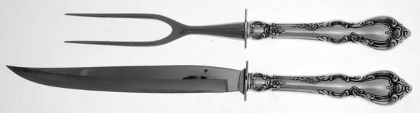 Spanish Provincial (Sterling, 1967) Small Steak 2-Piece Carving Set w/Stainless Blade by Towle Silver
