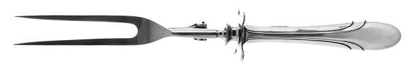Symphony (Sterling, 1931, No Monograms) Large Stainless-Prong Roast Carving Fork