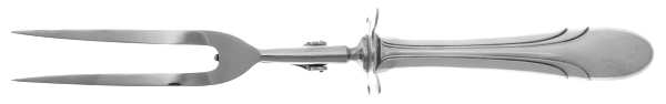 Symphony (Sterling, 1931, No Monograms) Lg Carving/Roast Fork-Stn Prong w/Sterling Guard