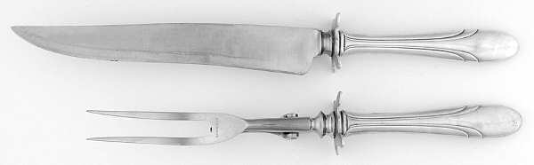 Symphony (Sterling, 1931, No Monograms) 2 Piece Small Carving Set W Sterling Guard