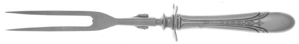Symphony-Chased (Sterling, 1934) Small Steak Carving Fork with Stainless Prongs