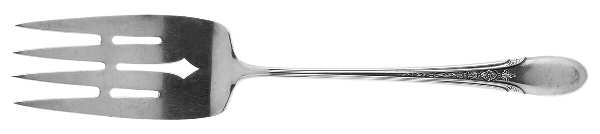 Symphony-Chased (Sterling, 1934) Medium Solid Cold Meat Serving Fork