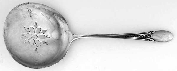 Symphony-Chased (Sterling, 1934) Solid Bon Bon Spoon with Pierced Bowl