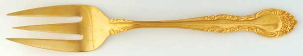 Chablis (Gold Electroplate) Medium Solid Cold Meat Serving Fork