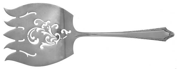 Virginia Carvel (Sterling, 1919, No Monograms) Large Solid Serving Asparagus Fork 5 Prong