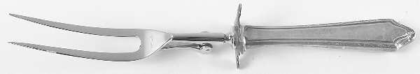 Virginia Carvel (Sterling, 1919, No Monograms) Large Stainless-Prong Roast Carving Fork