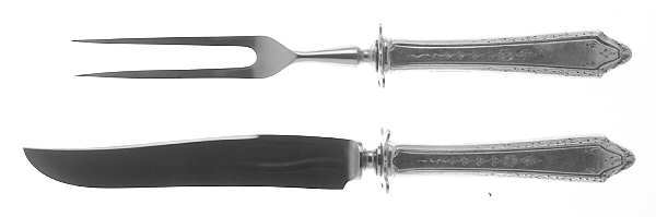 Virginia Lee (Sterling, 1920) 2 Piece Small Carving Set W/ Sterling Guard