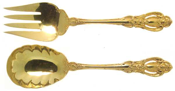Golden Champlain (Gold Electroplate) (2 Pc) Solid Salad Set