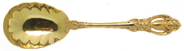 Golden Champlain (Gold Electroplate) Solid Shell Casserole Spoon by Towle Silver