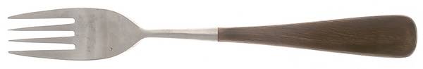 Briar (Stainless, Dark Brown Wood Handle) Solid Serving Fork