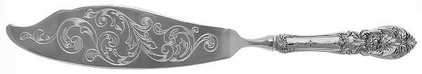 Richelieu (Sterling) Engraved Fish Serving Knife-Stainless Blade