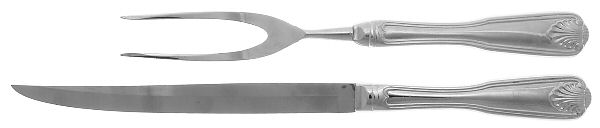 Boston Shell (Stainless) Large 2-Piece Roast Carving Set w/Stainless Blade