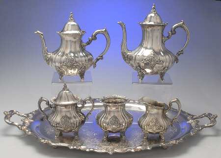 El Grandee (Silverplate Hollowware) 6 Piece Tea Set (PCP, PTP, PCR, PSU, PWB, PWTLF)